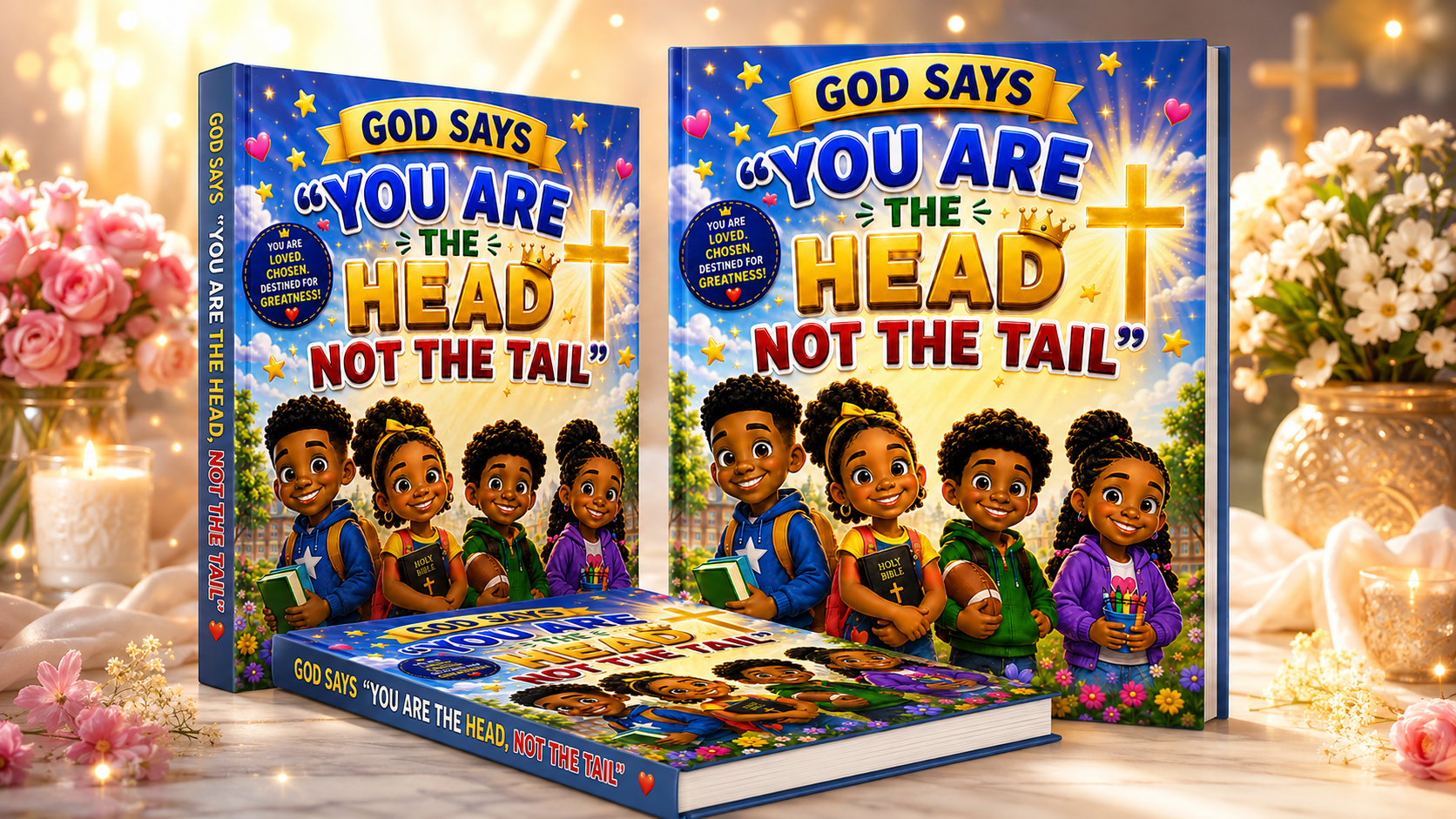 Hardcover editions of the children's storybook displayed together